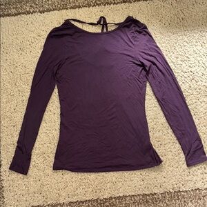 Babaton Purple Tie At Back Long Sleeve Shirt
